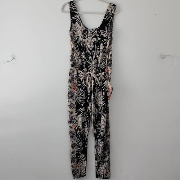 Hoss Intropia Tropical Print Double Scoop  Neck Tank Jumpsuit Romper XS box14 - Picture 5 of 11
